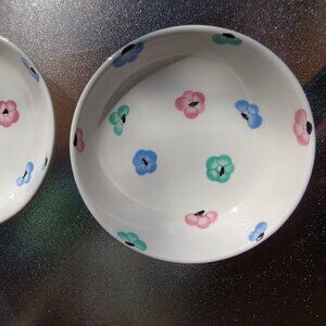 Pier 1 Italy Salad Bowl Pasta Dish Pair Ceramic 8 1/2'' Blue Green Per72 Rare